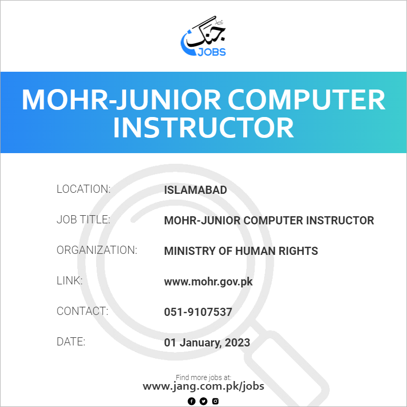 MOHR-Junior Computer Instructor