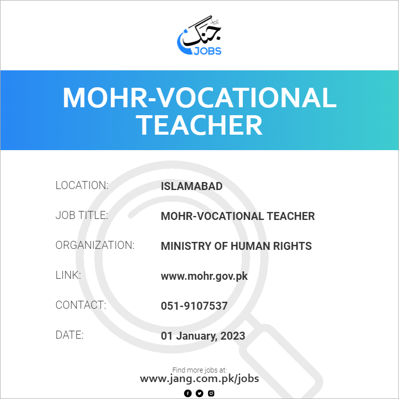 MOHR-Vocational Teacher