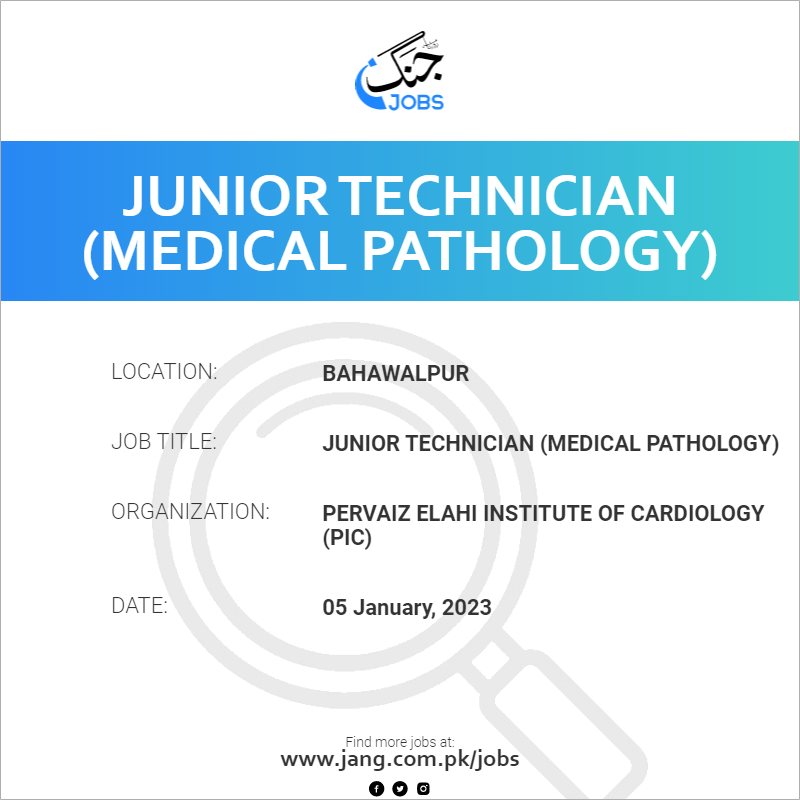 Junior Technician (Medical Pathology)