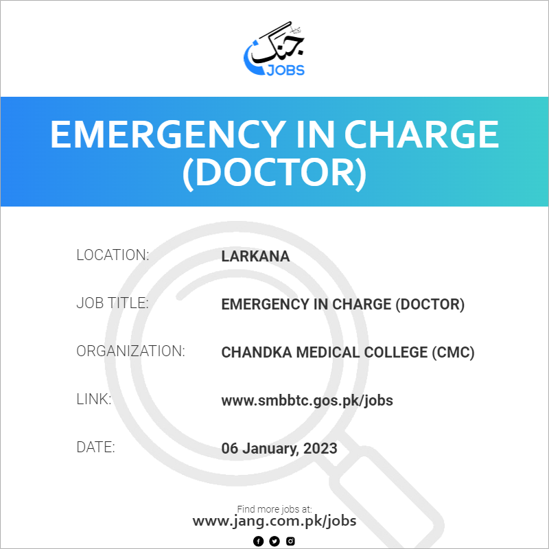 Emergency IN charge (Doctor)