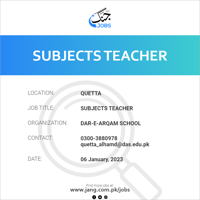 Subjects Teacher