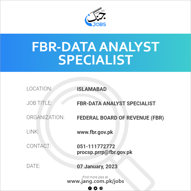 Analyst Specialist Job Description