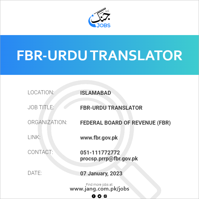 FBR-Urdu Translator