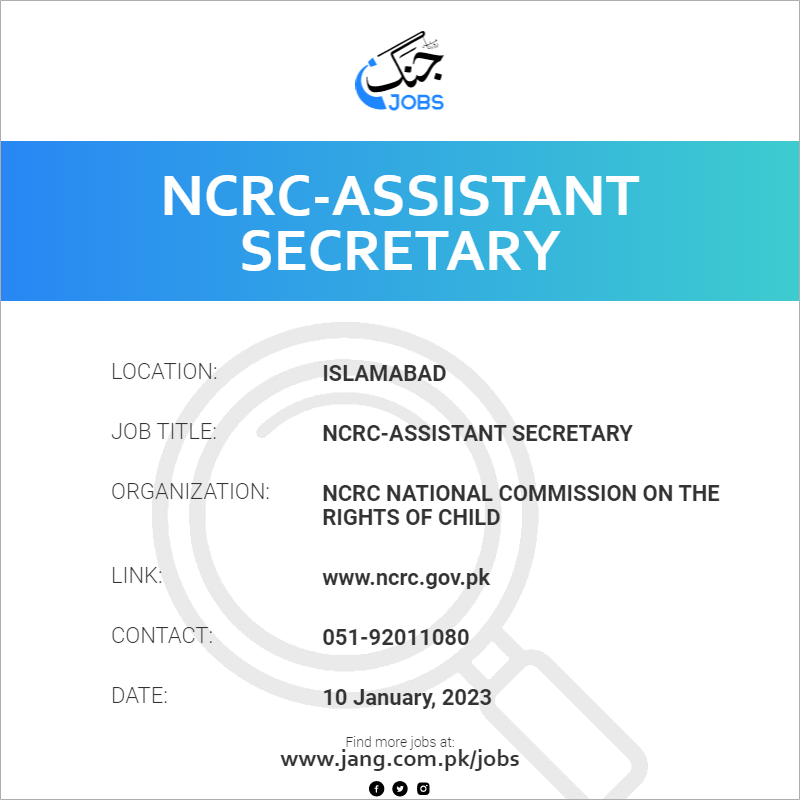 NCRC-Assistant Secretary