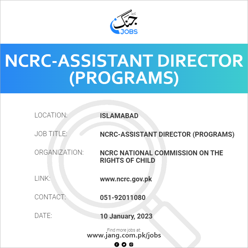 NCRC-Assistant Director (Programs)