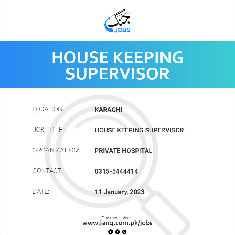 House Keeping Supervisor