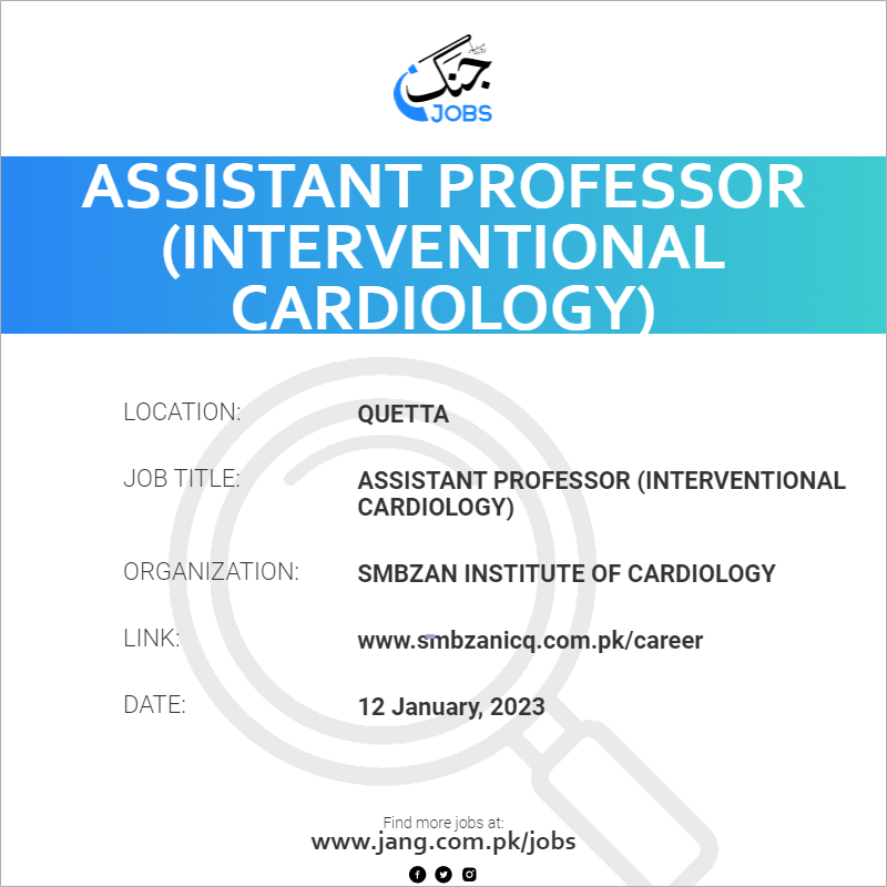 Assistant Professor (Interventional Cardiology)