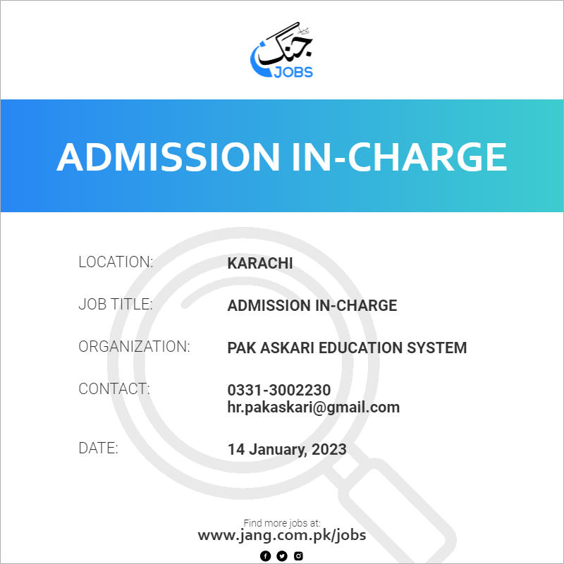 Admission In-Charge