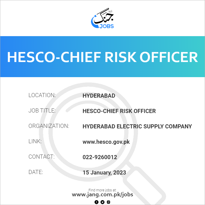 HESCO-Chief Risk Officer