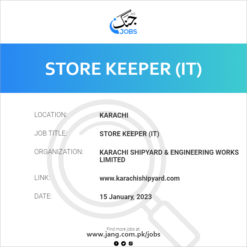 Store Keeper (IT)