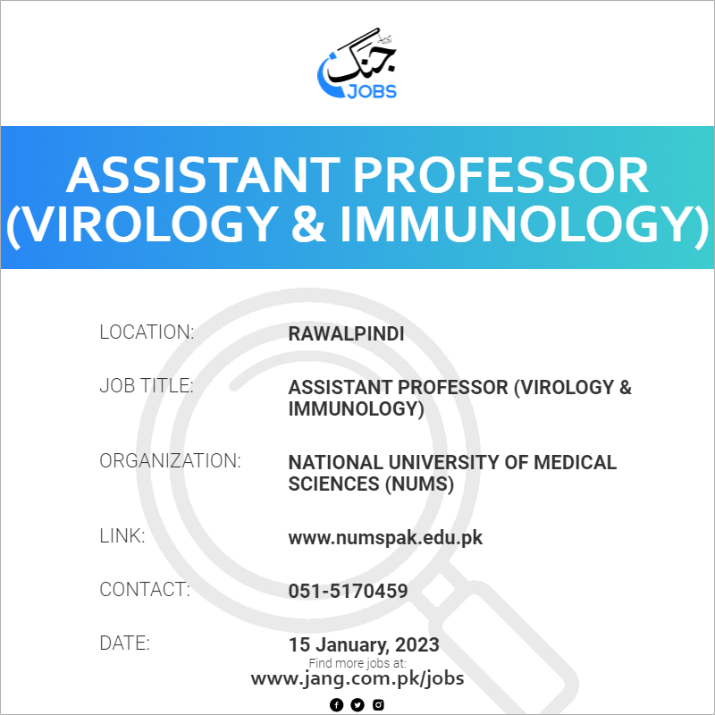 Assistant Professor (Virology & Immunology)