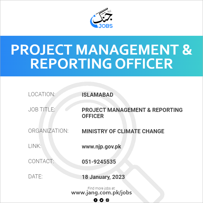 Project Management & Reporting officer