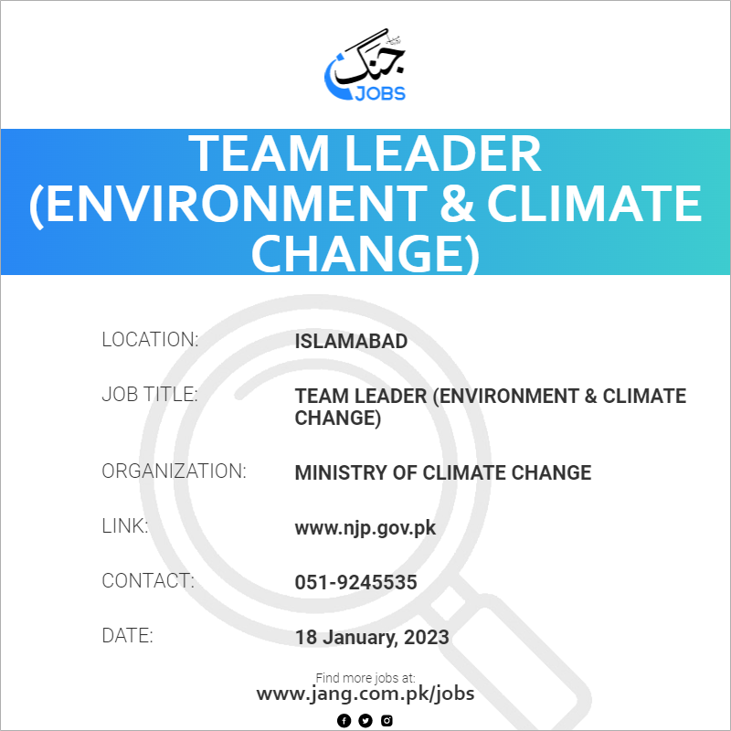 Team Leader (Environment & Climate Change)