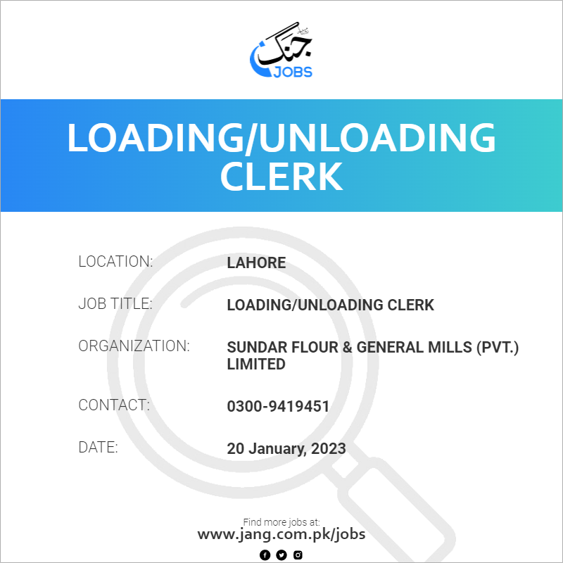 Loading/Unloading Clerk