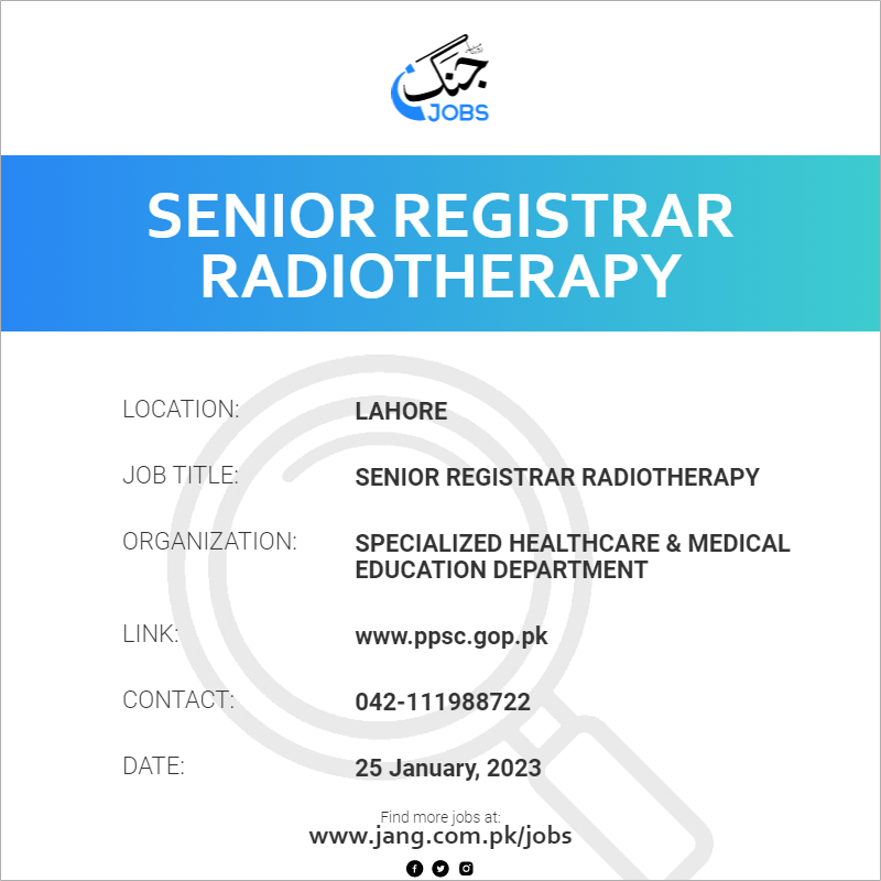 Senior Registrar Radiotherapy