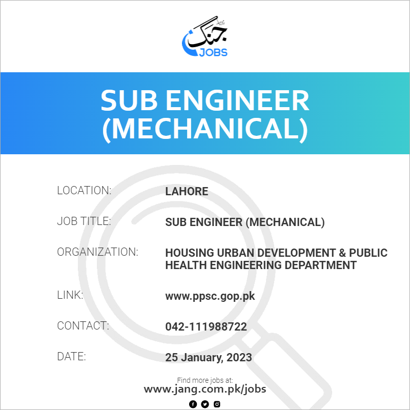 Sub Engineer (Mechanical)