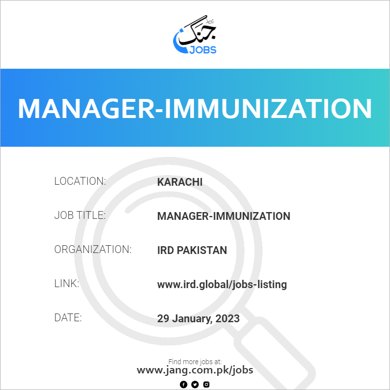 Manager-Immunization