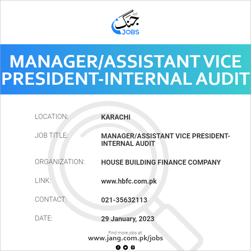 Manager/Assistant Vice President-Internal Audit 