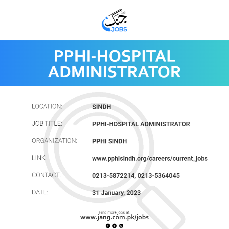 PPHI-Hospital Administrator