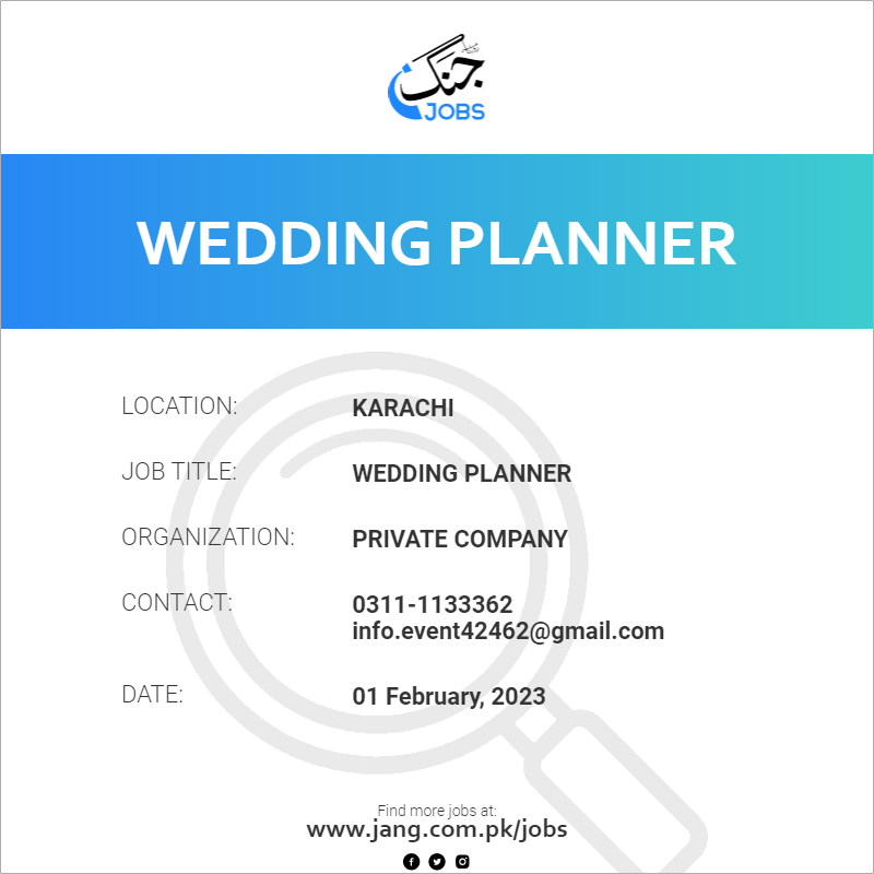 wedding-planner-job-private-company-jobs-in-karachi-59180