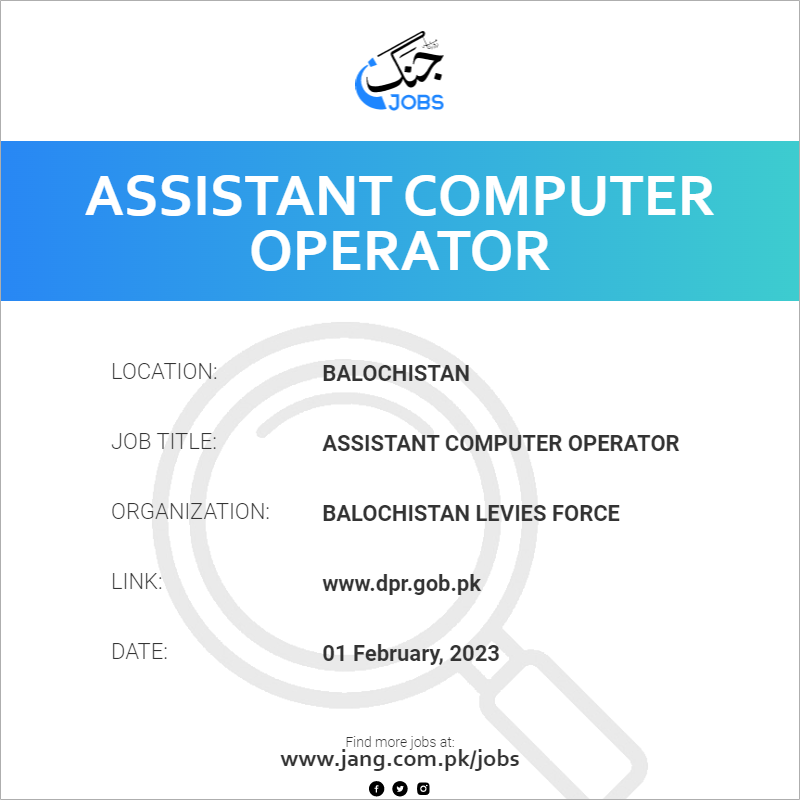 Assistant Computer Operator