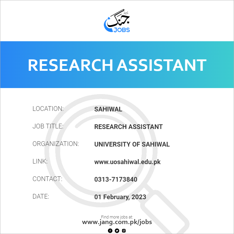 research assistant jobs in assam