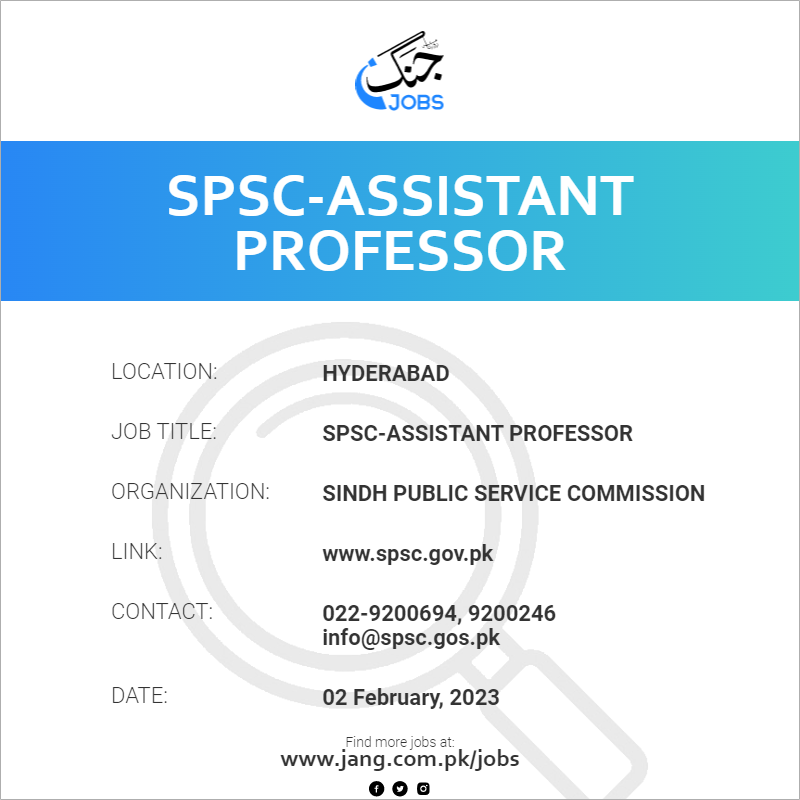 spsc-assistant-professor-job-sindh-public-service-commission-jobs