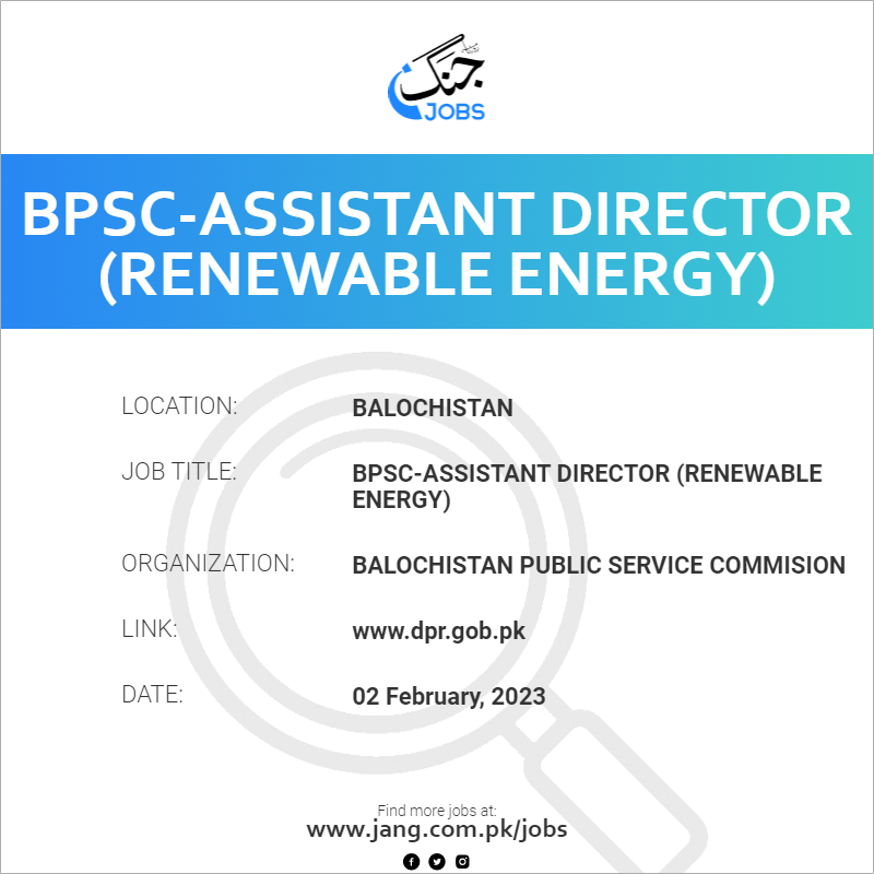 BPSC-Assistant Director (Renewable Energy)