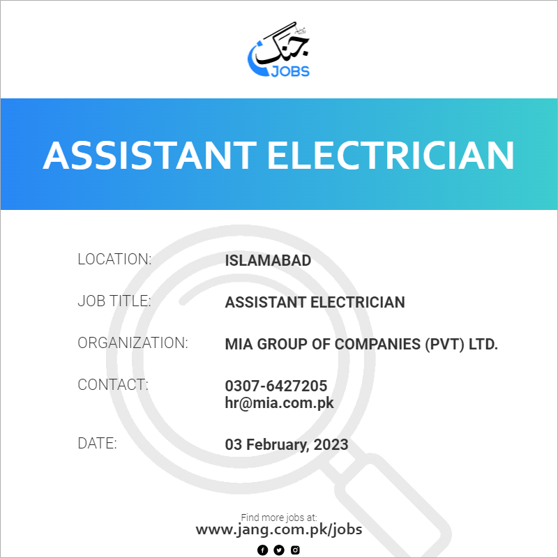 Assistant Electrician