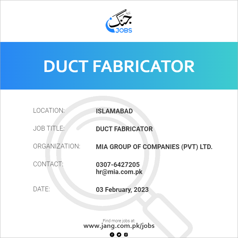 Duct Fabricator