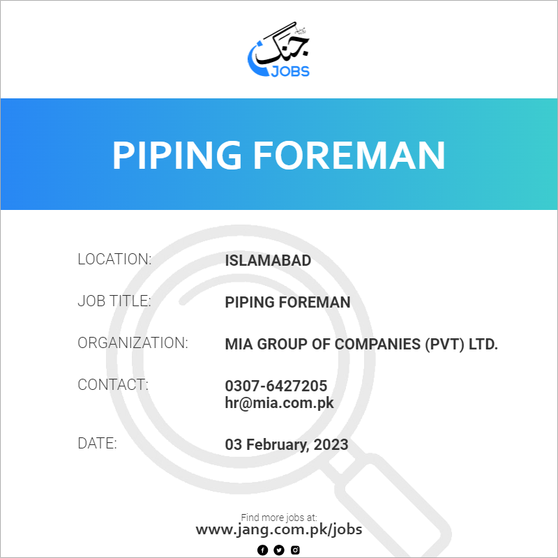 Piping Foreman
