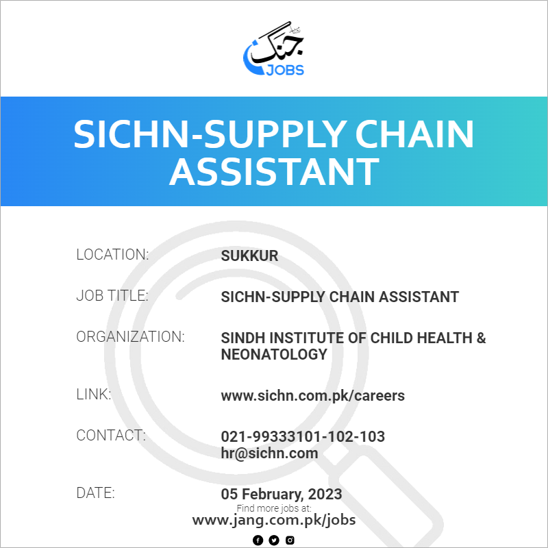 sichn-supply-chain-assistant-job-sindh-institute-of-child-health