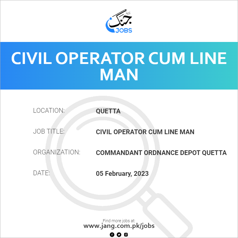 Civil Operator Cum Line Man