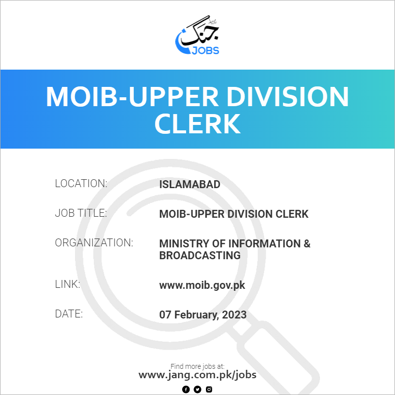 MOIB-Upper Division Clerk