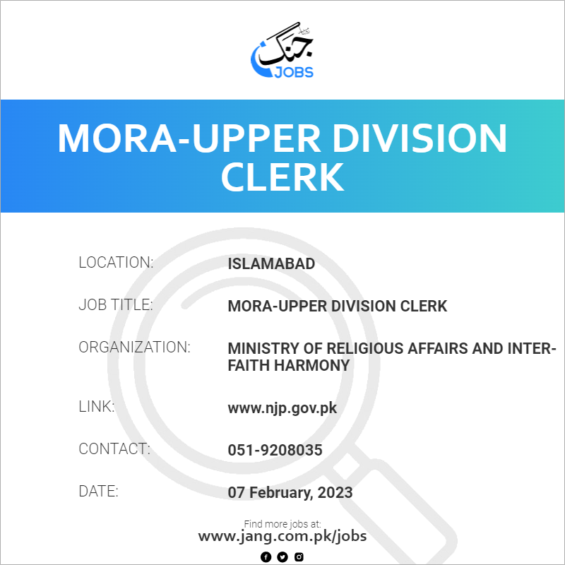 MORA-Upper Division Clerk