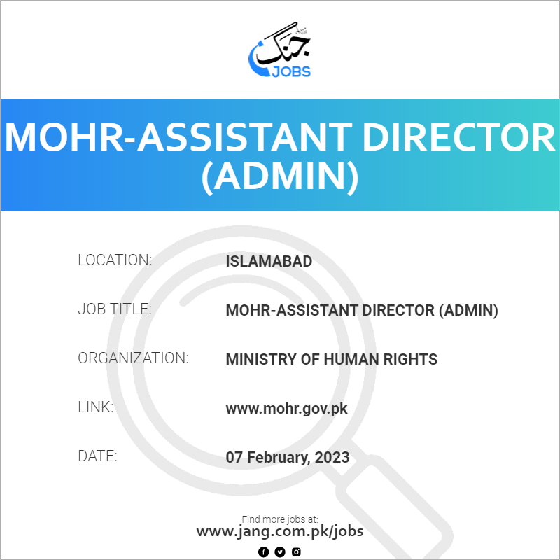 MOHR-Assistant Director (Admin)