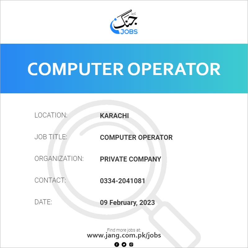 Computer Operator