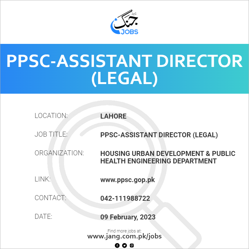 PPSC-Assistant Director (Legal)