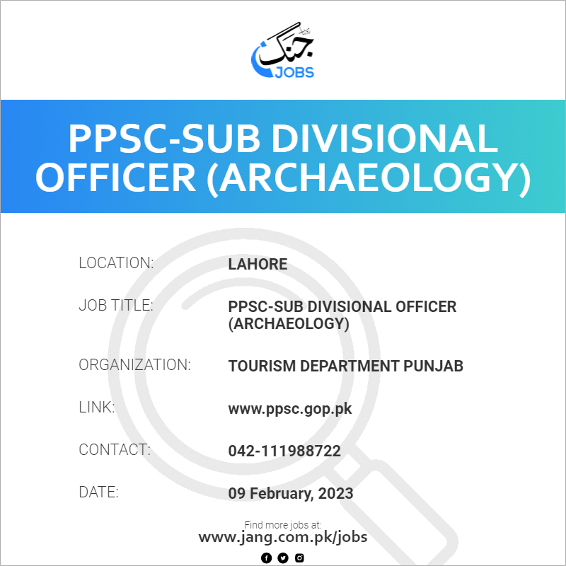 PPSC-Sub Divisional Officer (Archaeology)