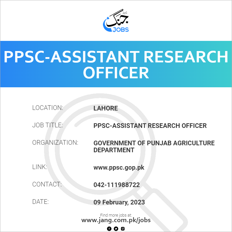PPSC-Assistant Research Officer