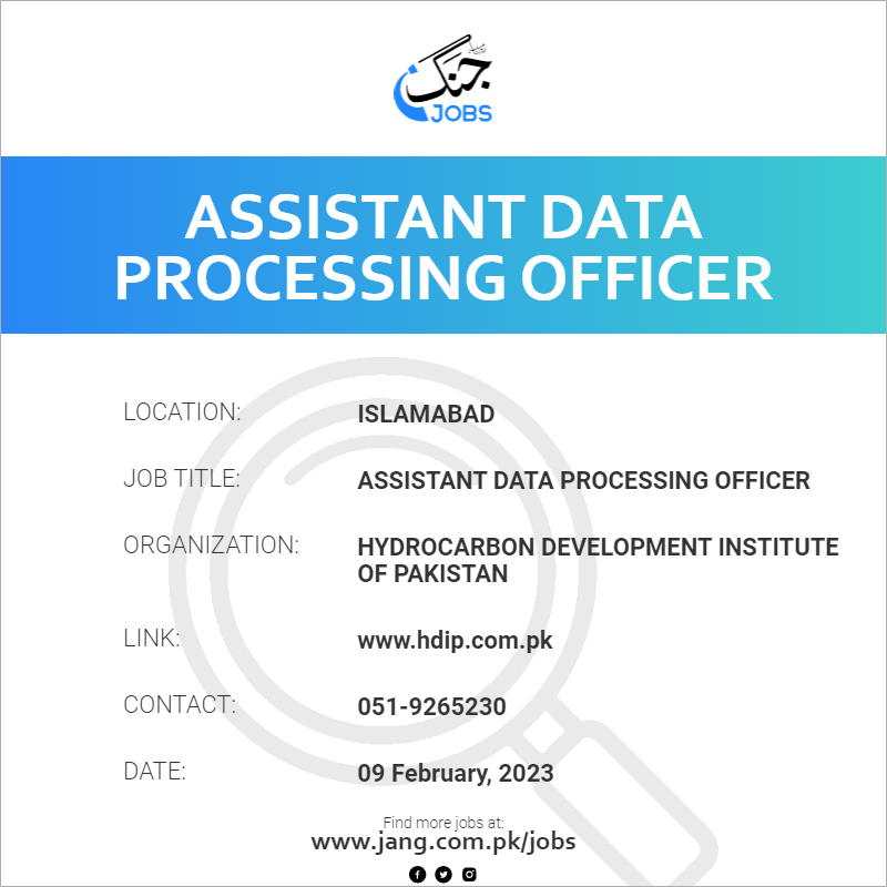 Assistant Data Processing Officer