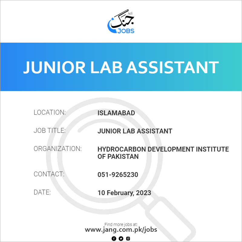 Junior Lab Assistant