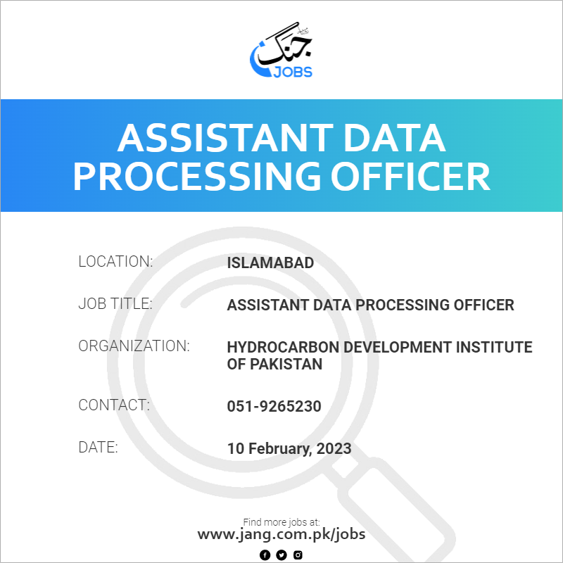 Assistant Data Processing Officer