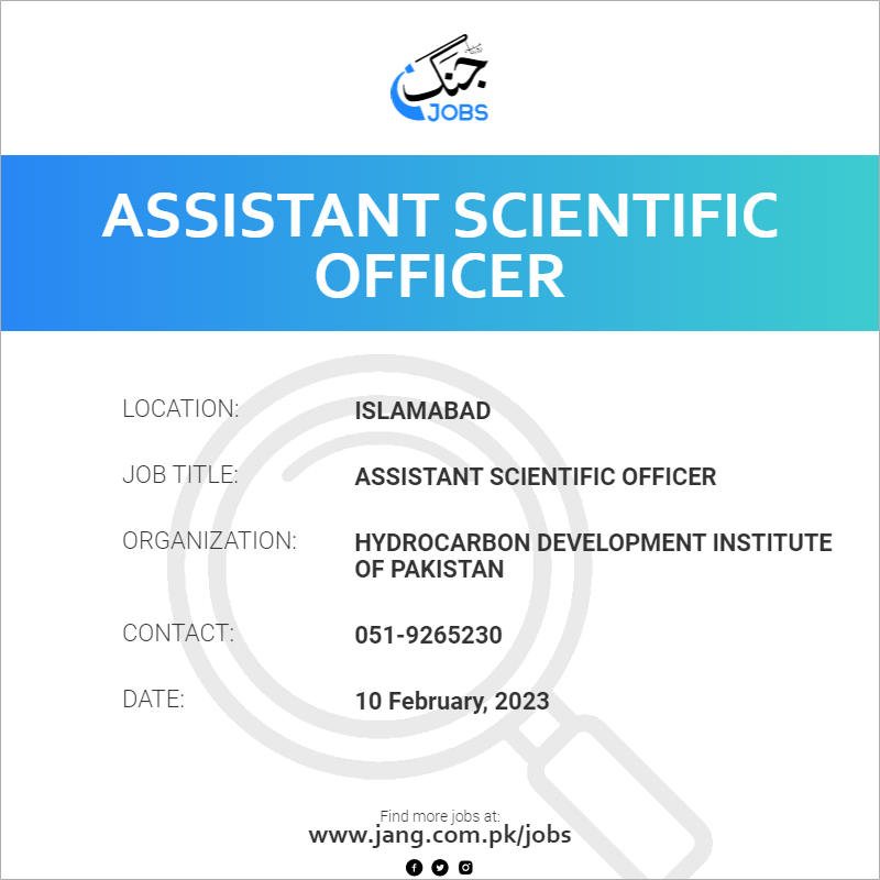 Assistant Scientific Officer
