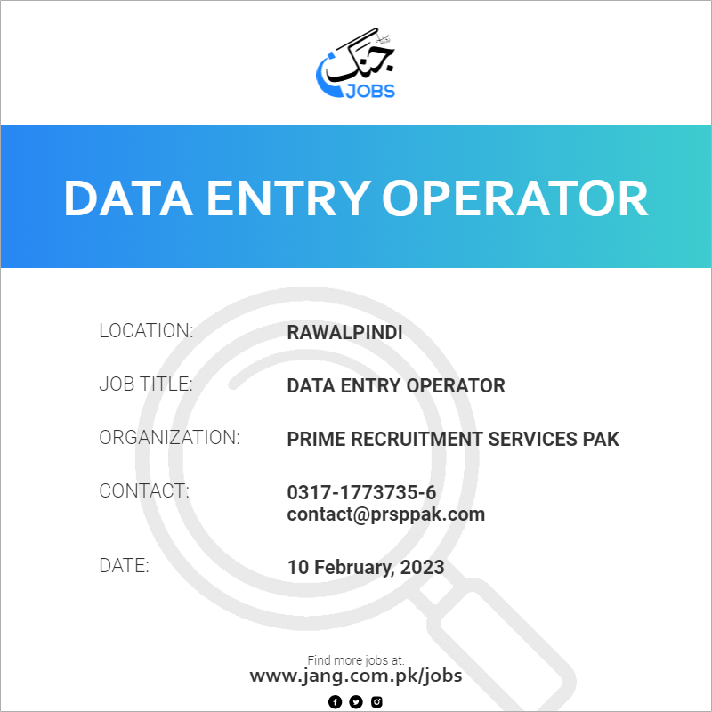 Data Entry Operator