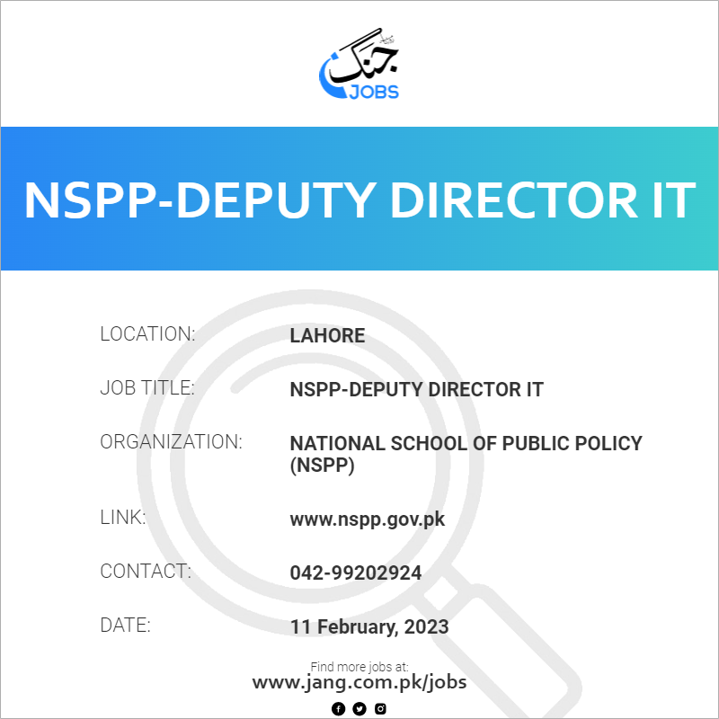 NSPP-Deputy Director IT