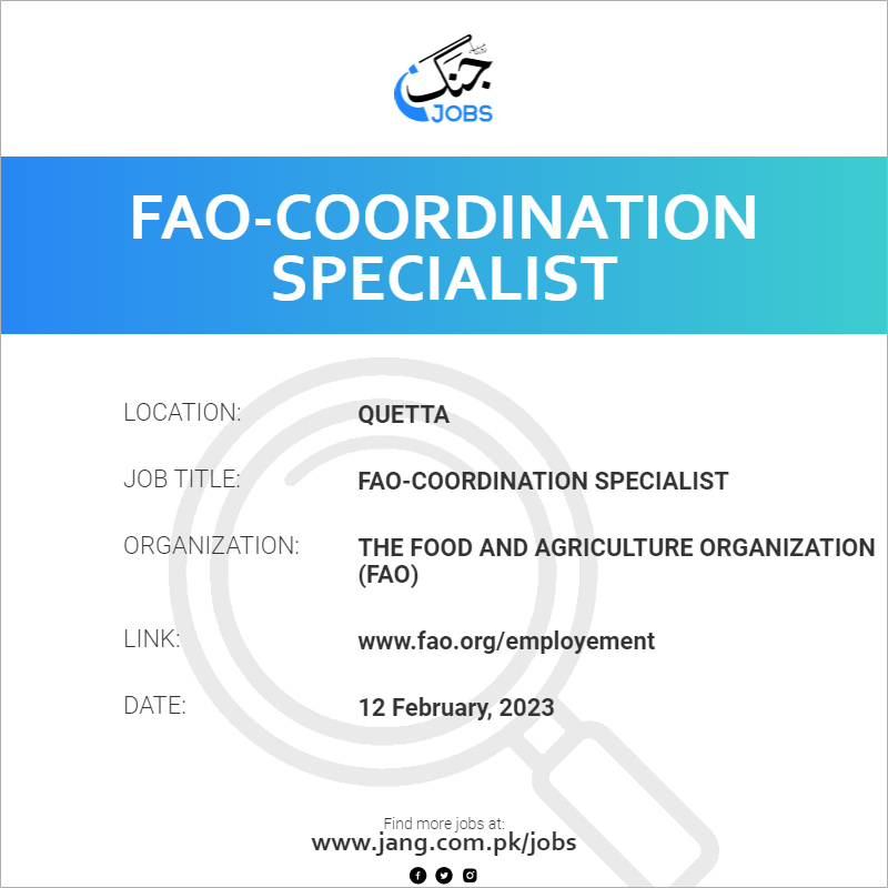 FAO-Coordination Specialist