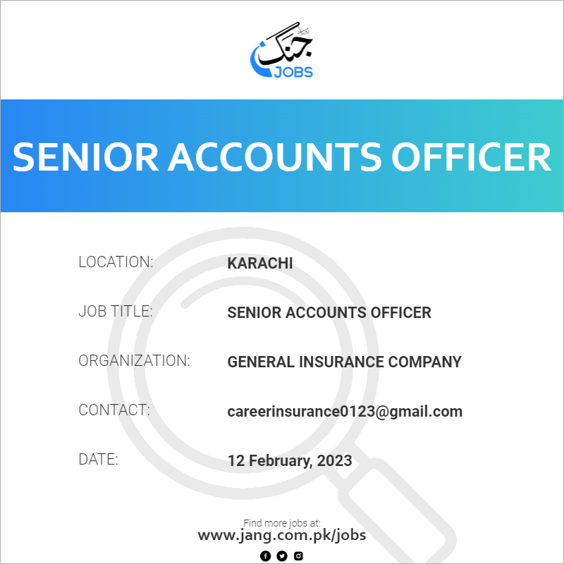 Senior Accounts Officer