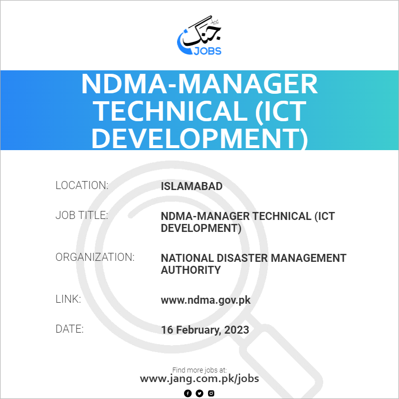 NDMA-Manager Technical (ICT Development)