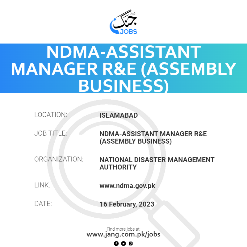 NDMA-Assistant Manager R&E (Assembly business)